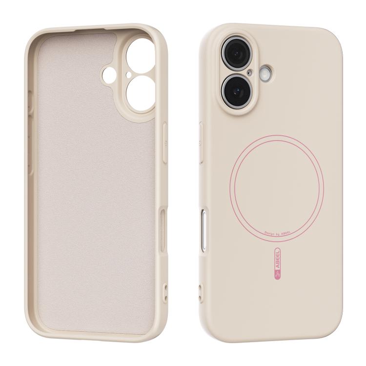 

For iPhone 16 ABEEL Skin-friendly Feel Magsafe Liquid Silicone Phone Case(Yellow)