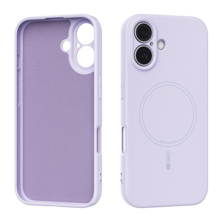 

For iPhone 16 ABEEL Skin-friendly Feel Magsafe Liquid Silicone Phone Case(Lilac Purple)