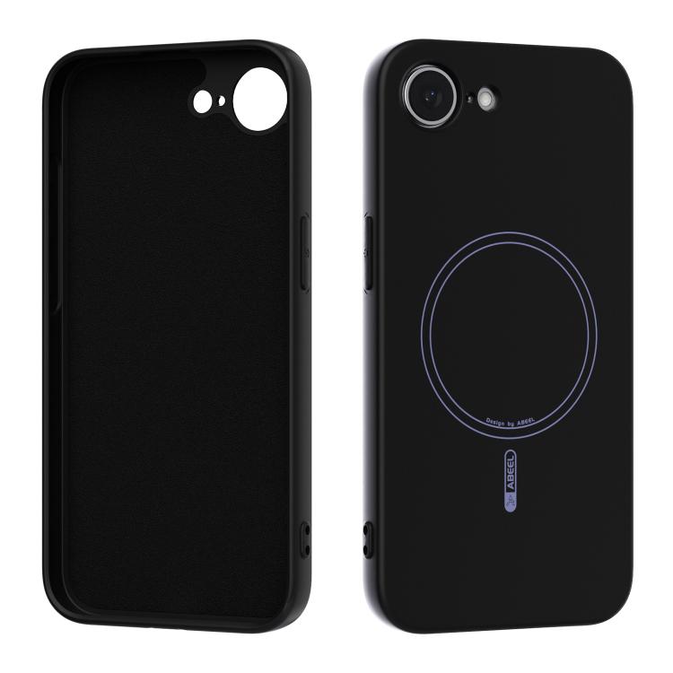 

For iPhone 16e / 17e ABEEL Skin-friendly Feel Magsafe Liquid Silicone Phone Case(Black)