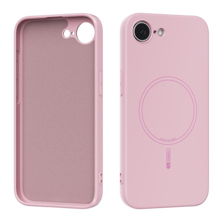 

For iPhone 16e ABEEL Skin-friendly Feel Magsafe Liquid Silicone Phone Case(Pink)
