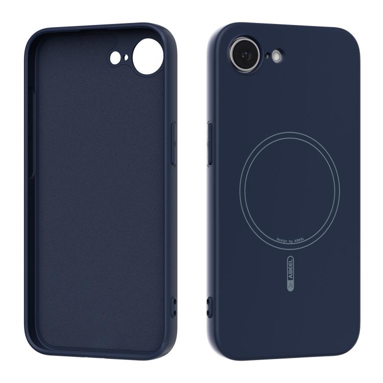 

For iPhone 16e ABEEL Skin-friendly Feel Magsafe Liquid Silicone Phone Case(Blue)
