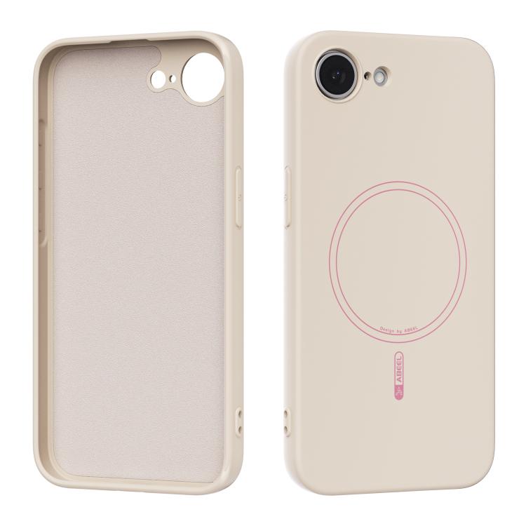

For iPhone 16e ABEEL Skin-friendly Feel Magsafe Liquid Silicone Phone Case(Yellow)