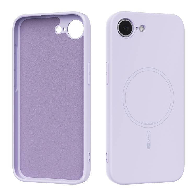

For iPhone 16e ABEEL Skin-friendly Feel Magsafe Liquid Silicone Phone Case(Lilac Purple)