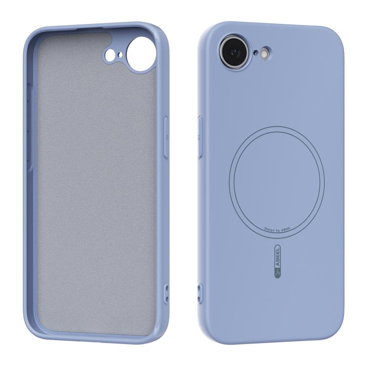 

For iPhone 16e ABEEL Skin-friendly Feel Magsafe Liquid Silicone Phone Case(Sky Blue)