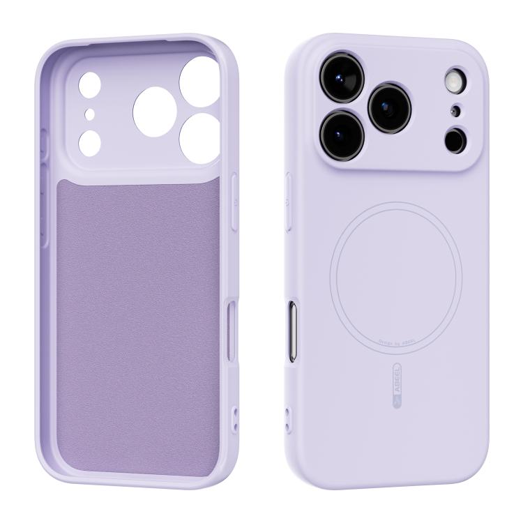 

For iPhone 17 Pro ABEEL Skin-friendly Feel Magsafe Liquid Silicone Phone Case(Lilac Purple)