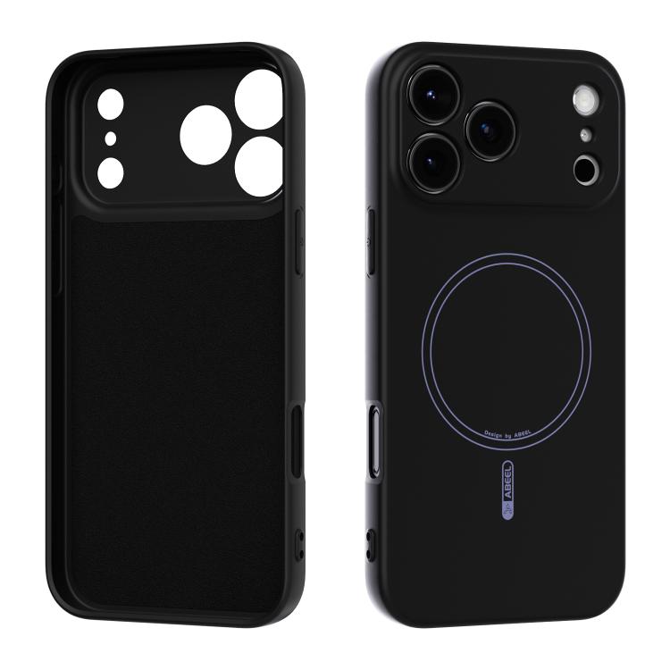 

For iPhone 17 Pro Max ABEEL Skin-friendly Feel Magsafe Liquid Silicone Phone Case(Black)