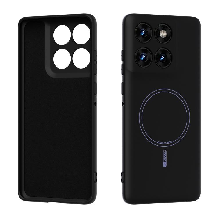 

For Motorola Edge 60 Pro ABEEL Skin-friendly Feel Magsafe Liquid Silicone Phone Case(Black)