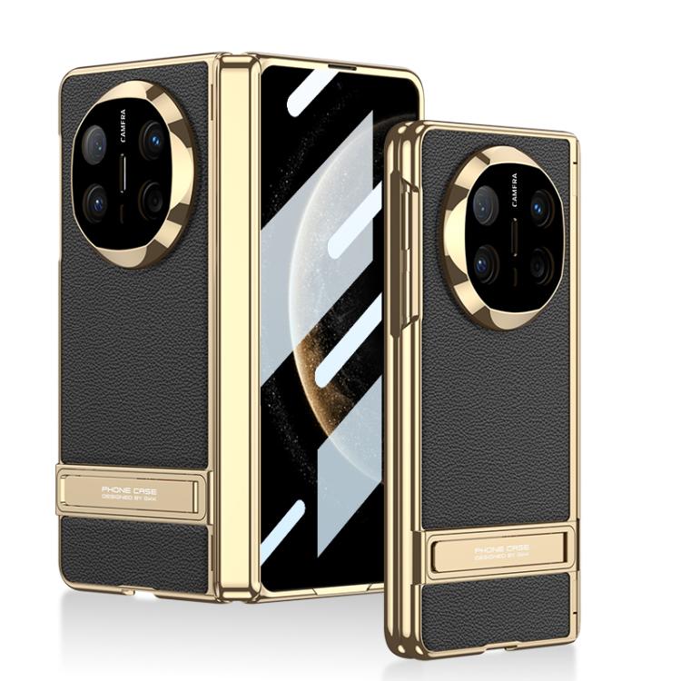 

For Huawei Mate X6 GKK Integrated Triumph Phantom Magnetic Leather Phone Case with Holder(Black)