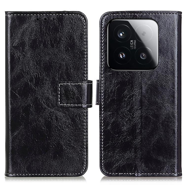 

For Xiaomi 15T 5G Retro Crazy Horse Texture Leather Phone Case(Black)