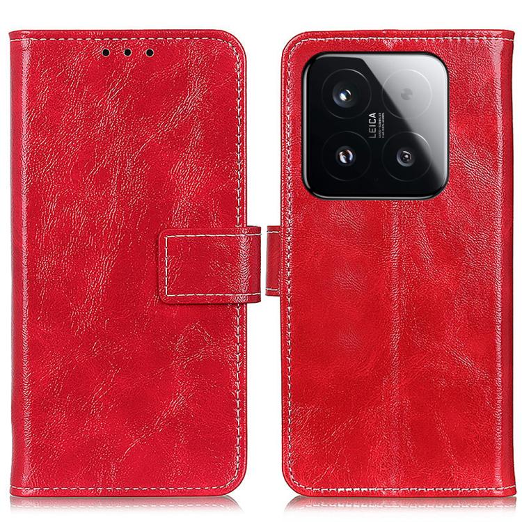 

For Xiaomi 15T 5G Retro Crazy Horse Texture Leather Phone Case(Red)