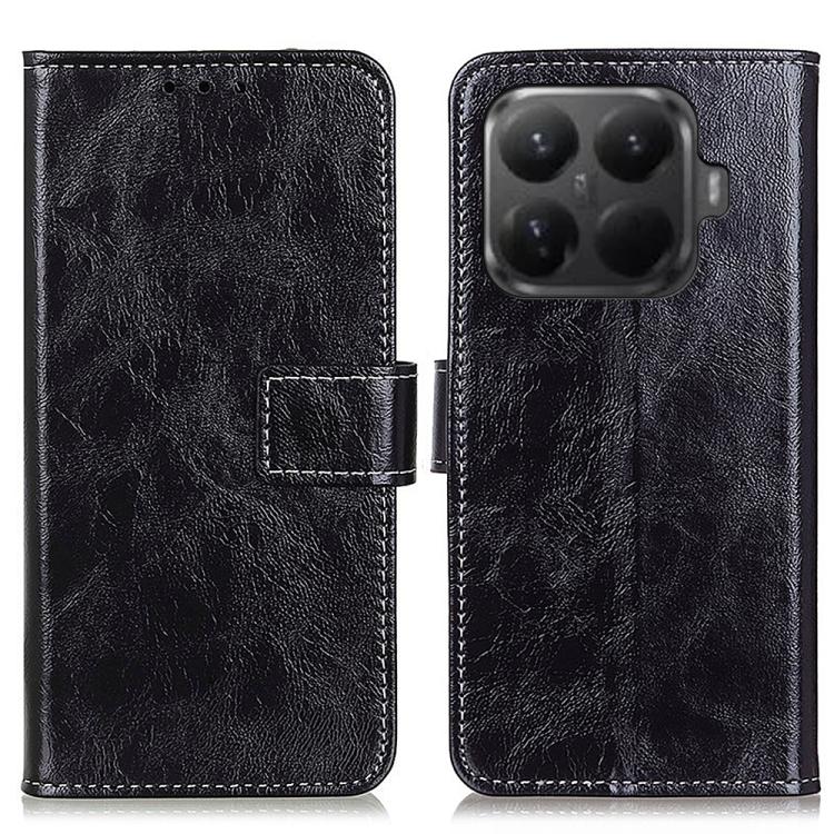 

For Xiaomi 15T Pro 5G Retro Crazy Horse Texture Leather Phone Case(Black)