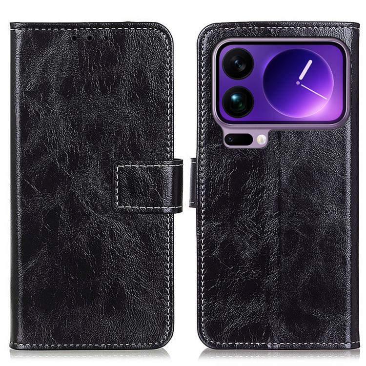 

For Xiaomi 17 Pro Retro Crazy Horse Texture Leather Phone Case(Black)