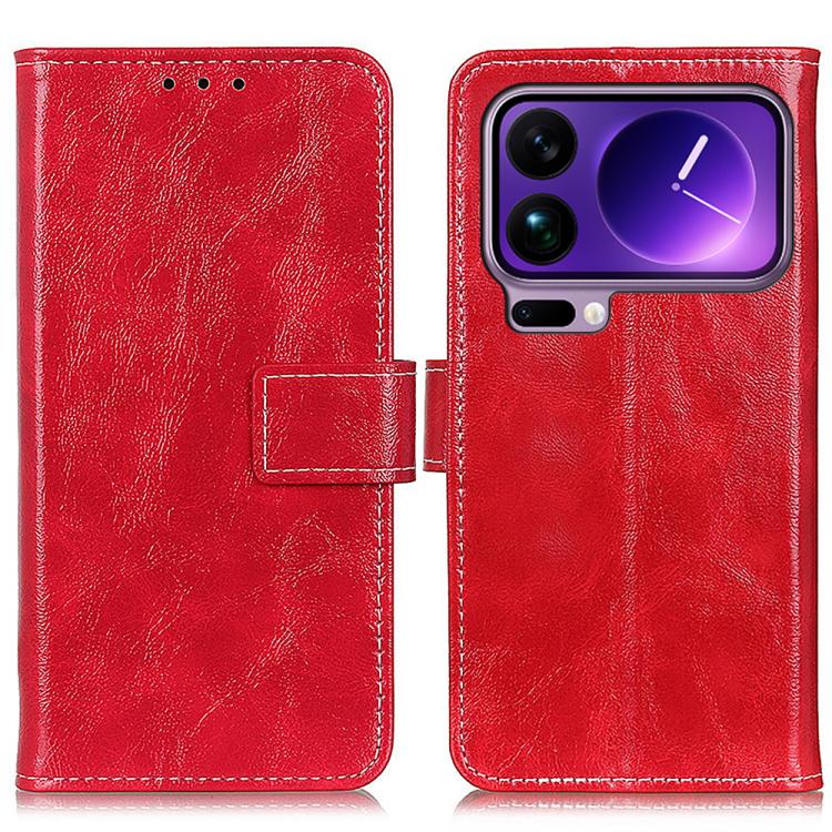 

For Xiaomi 17 Pro Retro Crazy Horse Texture Leather Phone Case(Red)