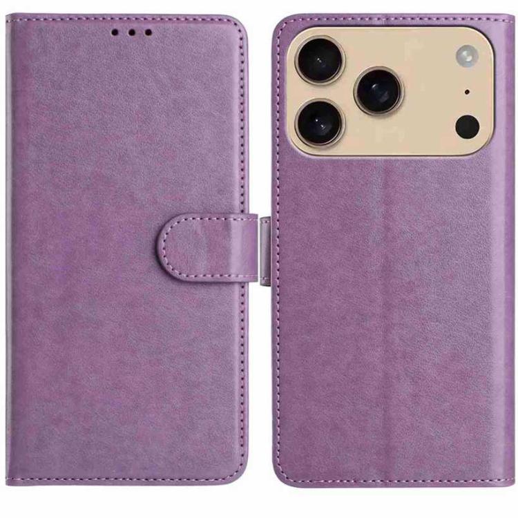 

For iPhone 17 Pro Max Lambskin 8-card Slot Leather Phone Case(Purple)