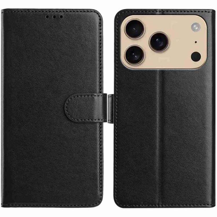 

For iPhone 17 Pro Max Lambskin 8-card Slot Leather Phone Case(Black)