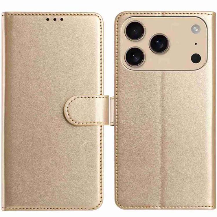 For iPhone 17 Pro Max Lambskin 8-card Slot Leather Phone Case(Gold)