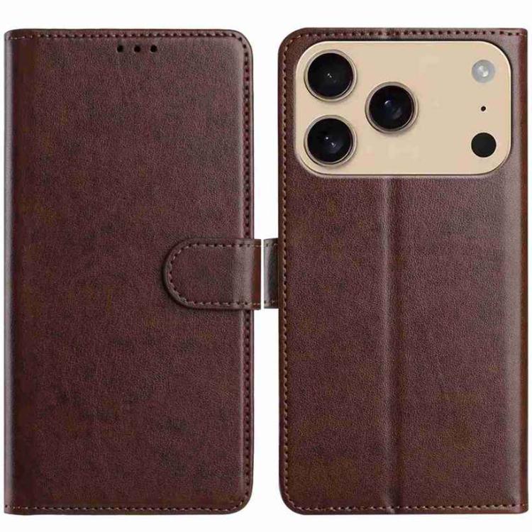 For iPhone 17 Pro Lambskin 8-card Slot Leather Phone Case(Brown)