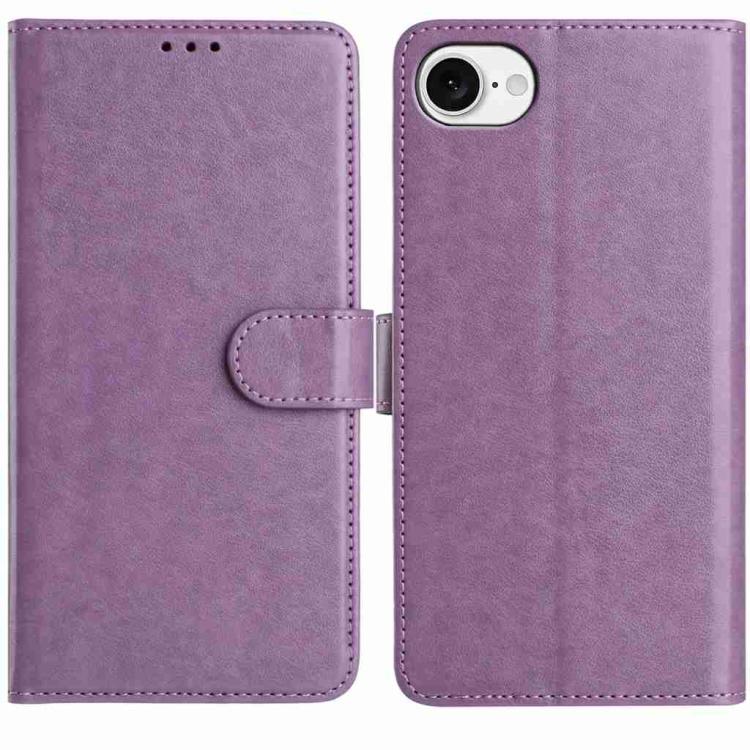 

For iPhone 17e / 16e Lambskin 8-card Slot Leather Phone Case(Purple)