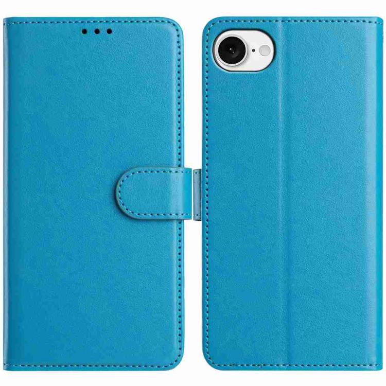 

For iPhone 16e Lambskin 8-card Slot Leather Phone Case(Light Blue)