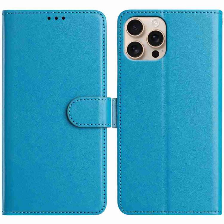 

For iPhone 16 Pro Max Lambskin 8-card Slot Leather Phone Case(Light Blue)