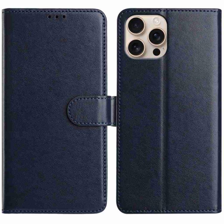 

For iPhone 16 Pro Max Lambskin 8-card Slot Leather Phone Case(Dark Blue)