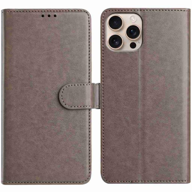 

For iPhone 16 Pro Lambskin 8-card Slot Leather Phone Case(Grey)