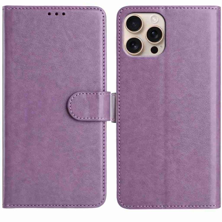 

For iPhone 15 Pro Max Lambskin 8-card Slot Leather Phone Case(Purple)