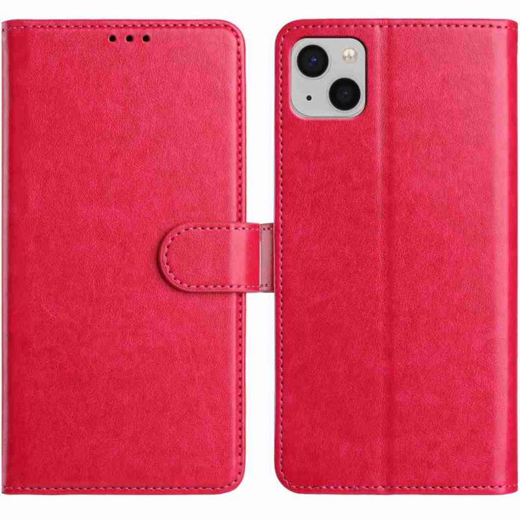 

For iPhone 14 Lambskin 8-card Slot Leather Phone Case(Rose Red)
