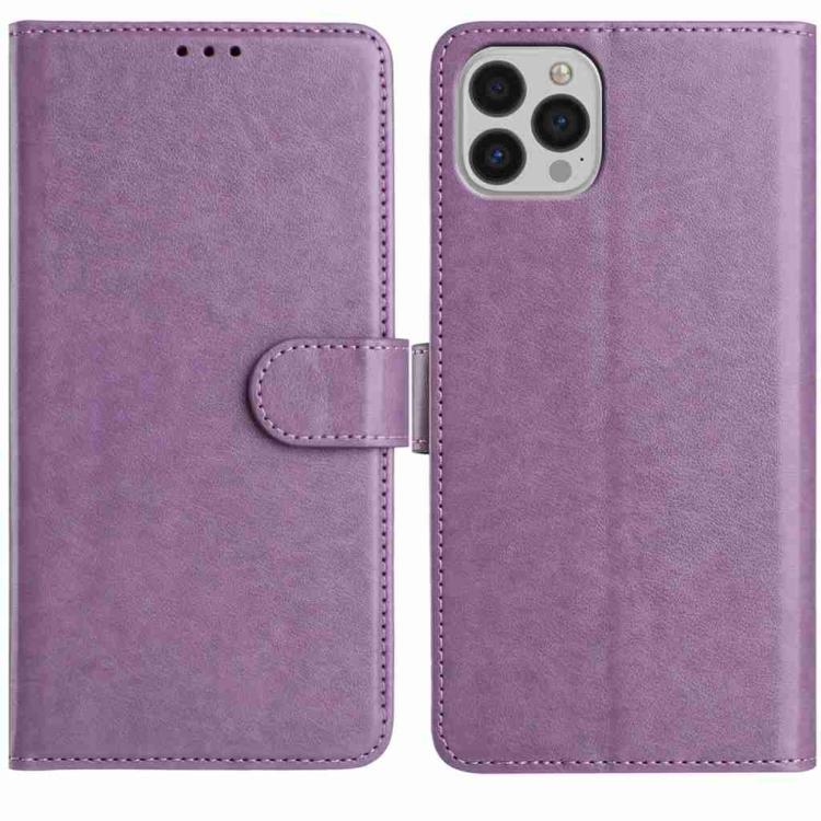 

For iPhone 14 Pro Max Lambskin 8-card Slot Leather Phone Case(Purple)