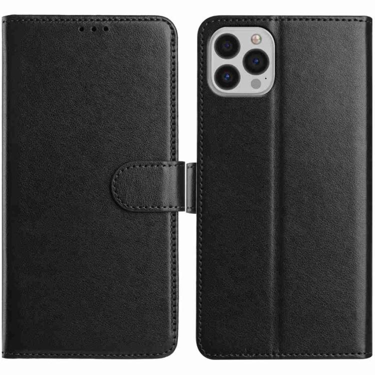 

For iPhone 14 Pro Max Lambskin 8-card Slot Leather Phone Case(Black)