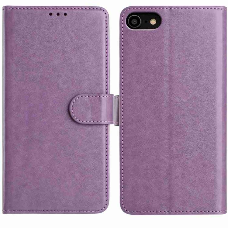 For iPhone SE 2022 / SE 2020 / 8 Lambskin 8-card Slot Leather Phone Case(Purple)