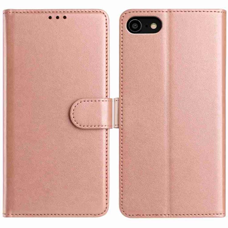

For iPhone SE 2022 / SE 2020 / 8 Lambskin 8-card Slot Leather Phone Case(Rose Gold)