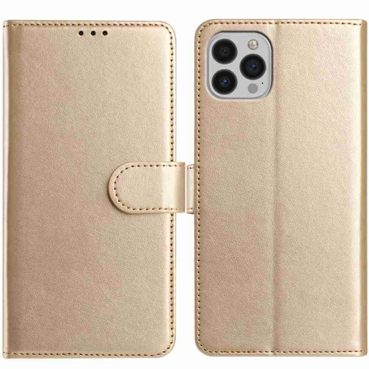 

For iPhone 13 Pro Lambskin 8-card Slot Leather Phone Case(Gold)