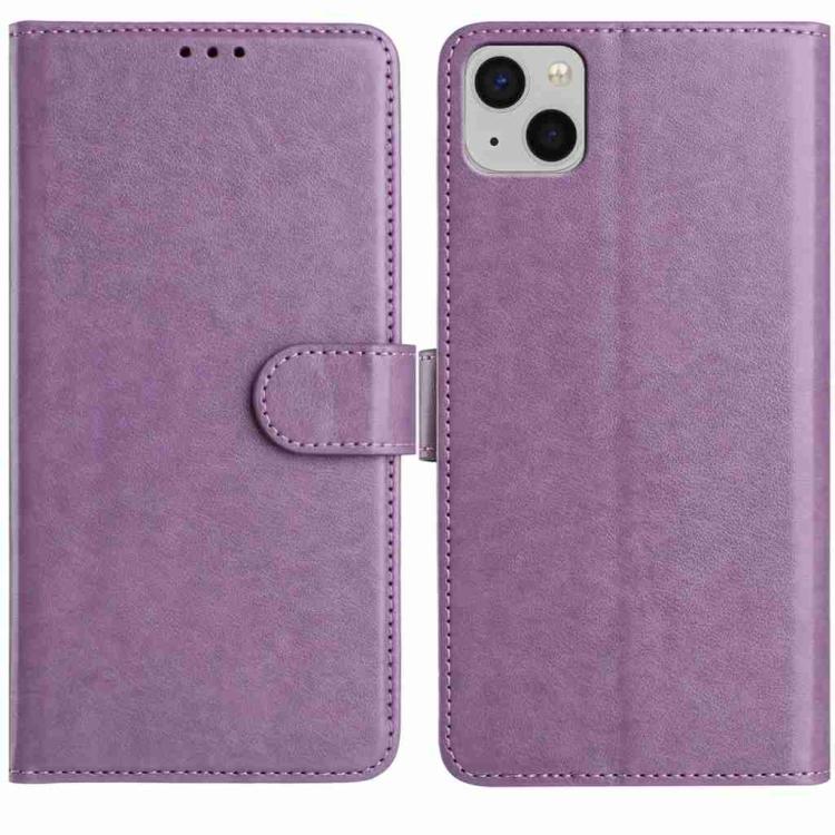 

For iPhone 13 Lambskin 8-card Slot Leather Phone Case(Purple)