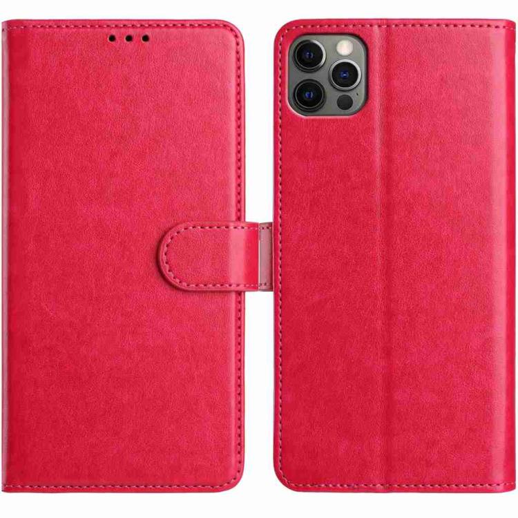 

For iPhone 12 / 12 Pro Lambskin 8-card Slot Leather Phone Case(Rose Red)