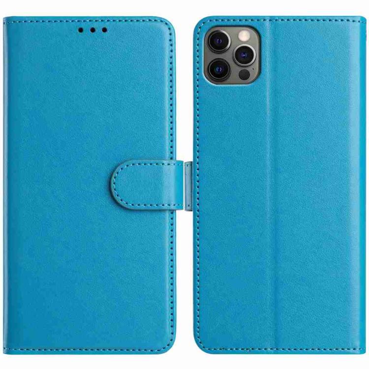 For iPhone 12 Pro Max Lambskin 8-card Slot Leather Phone Case(Light Blue)