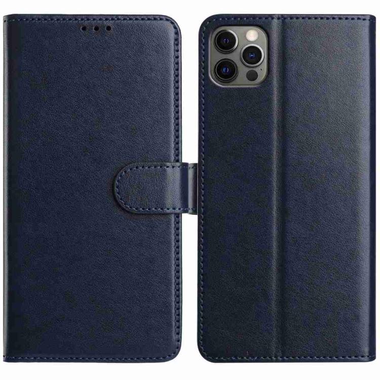 

For iPhone 12 Pro Max Lambskin 8-card Slot Leather Phone Case(Dark Blue)