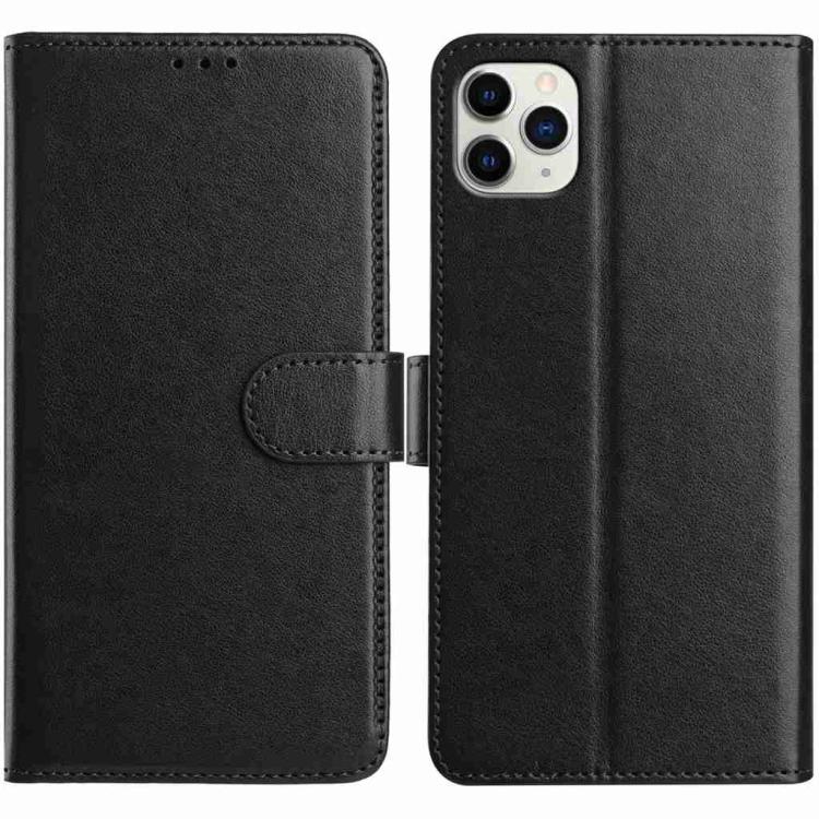 

For iPhone 11 Pro Max Lambskin 8-card Slot Leather Phone Case(Black)