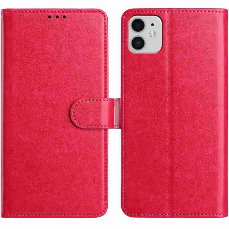 

For iPhone 11 Lambskin 8-card Slot Leather Phone Case(Rose Red)