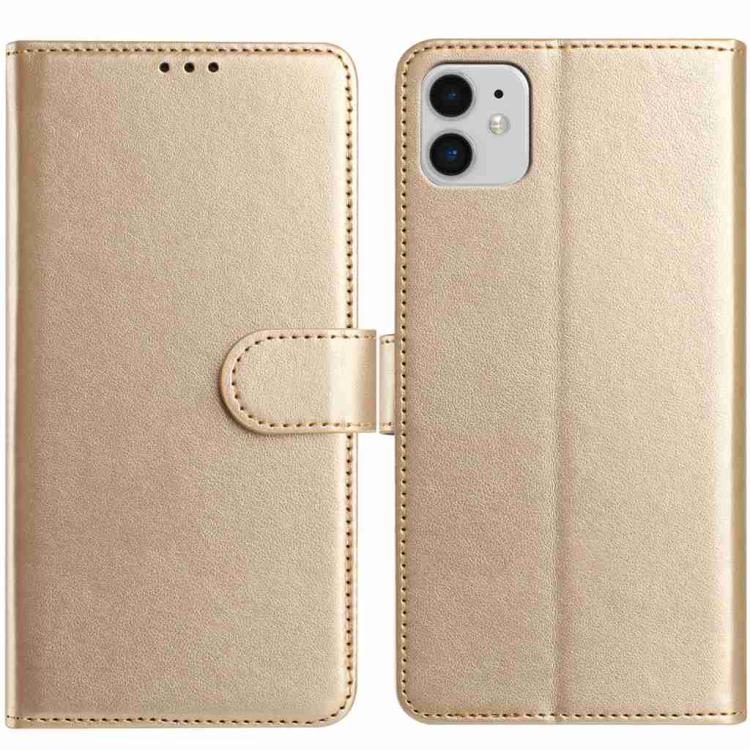 

For iPhone 11 Lambskin 8-card Slot Leather Phone Case(Gold)