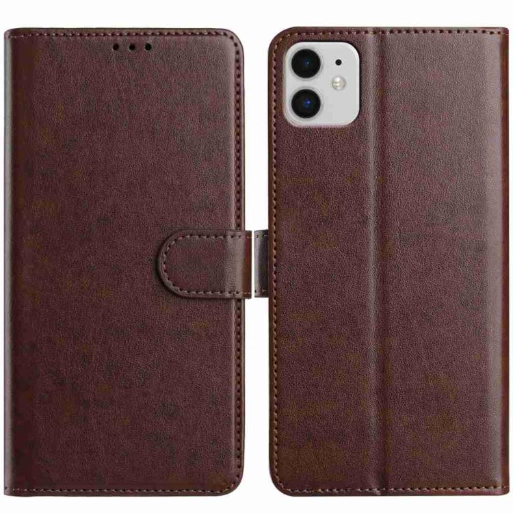 

For iPhone 11 Lambskin 8-card Slot Leather Phone Case(Brown)