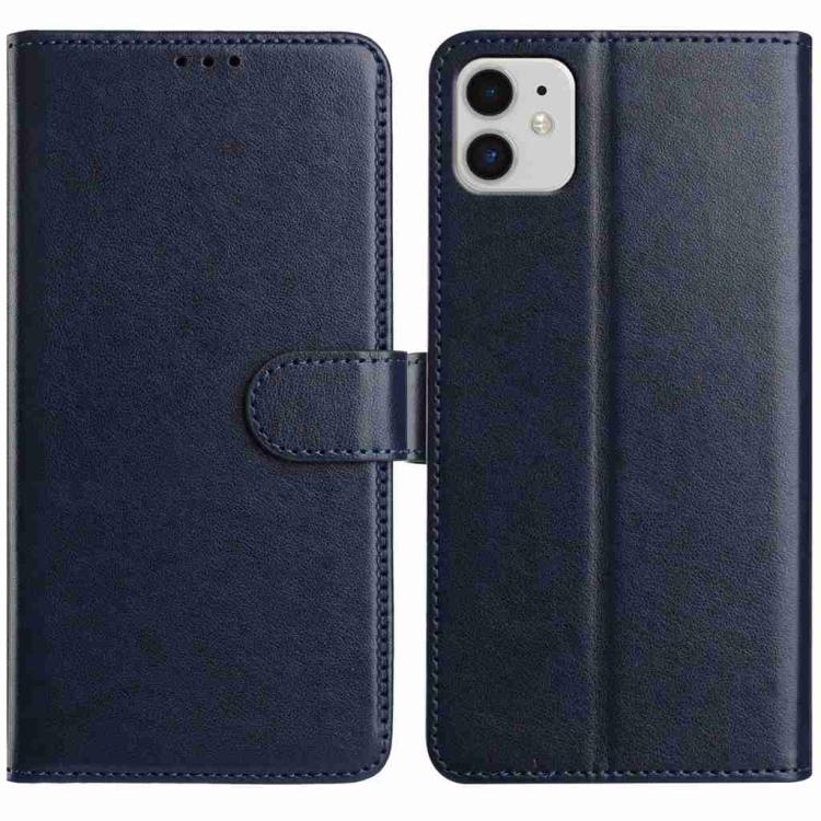 For iPhone 11 Lambskin 8-card Slot Leather Phone Case(Dark Blue)