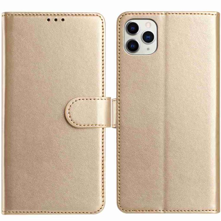 For iPhone 11 Pro Lambskin 8-card Slot Leather Phone Case(Gold)