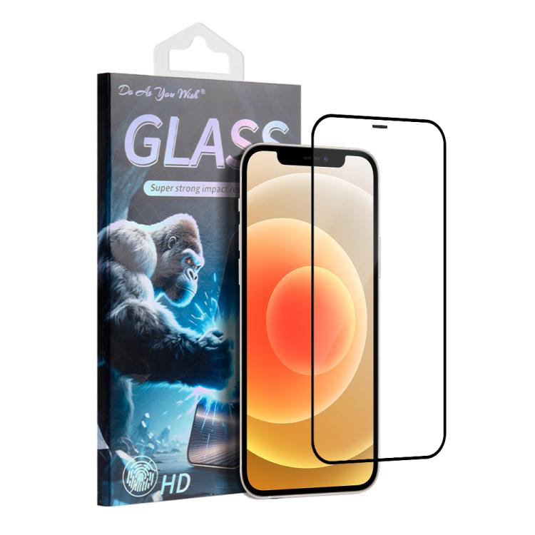 For iPhone 12 Pro / 12 Do As You Wish Silk Screen Printed HD Tempered Glass Film(Black)