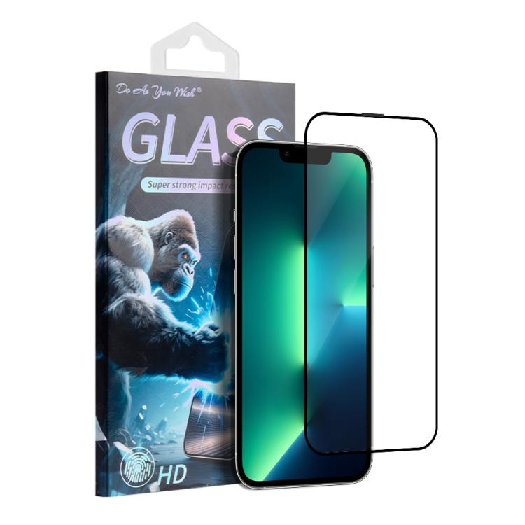 

For iPhone 13 Pro Max Do As You Wish Silk Screen Printed HD Tempered Glass Film(Black)