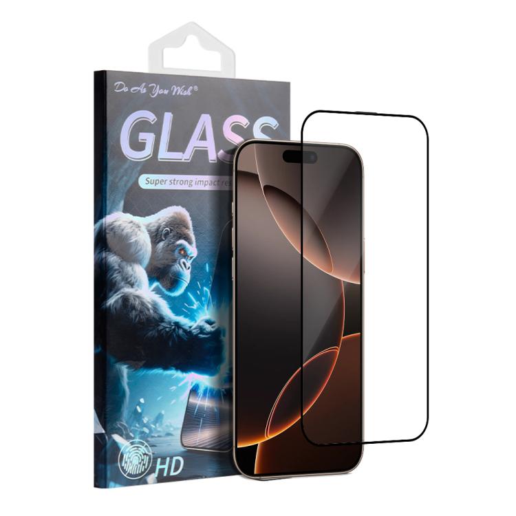 For iPhone 16 Pro Max Do As You Wish Silk Screen Printed HD Tempered Glass Film(Black)