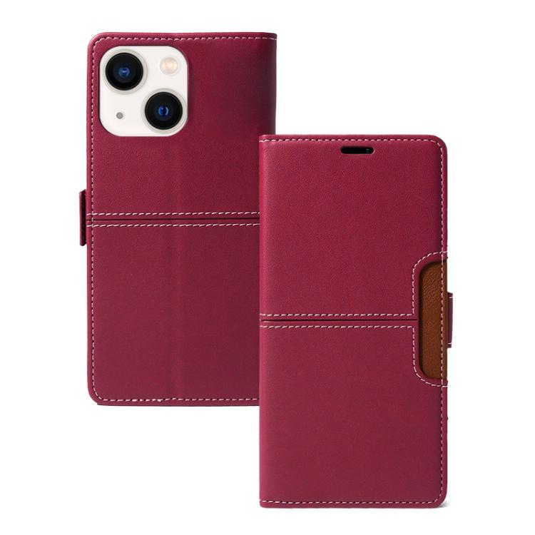

For iPhone 13 Magnetic Buckle Card Slot Leather Phone Case(Red)
