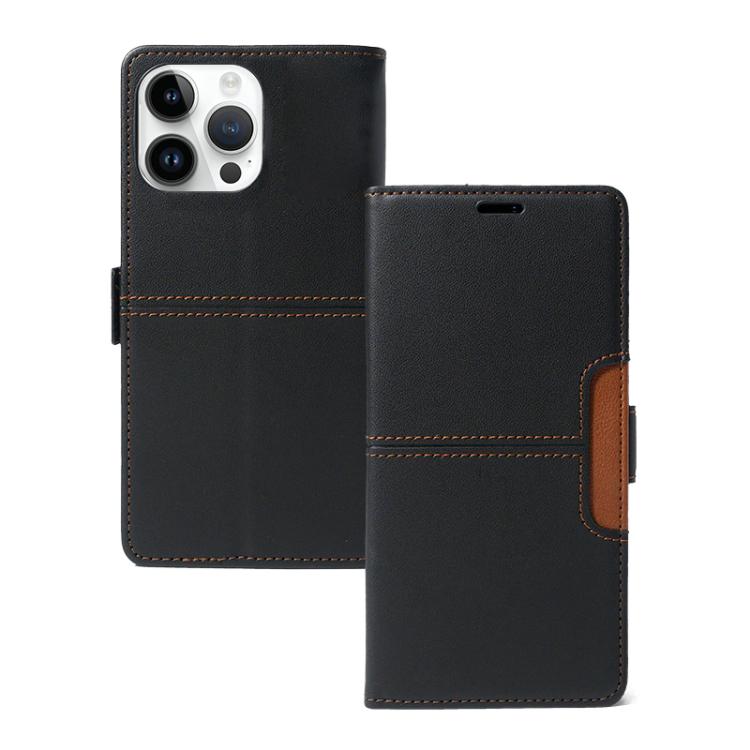 

For iPhone 14 Pro Max Magnetic Buckle Card Slot Leather Phone Case(Black)