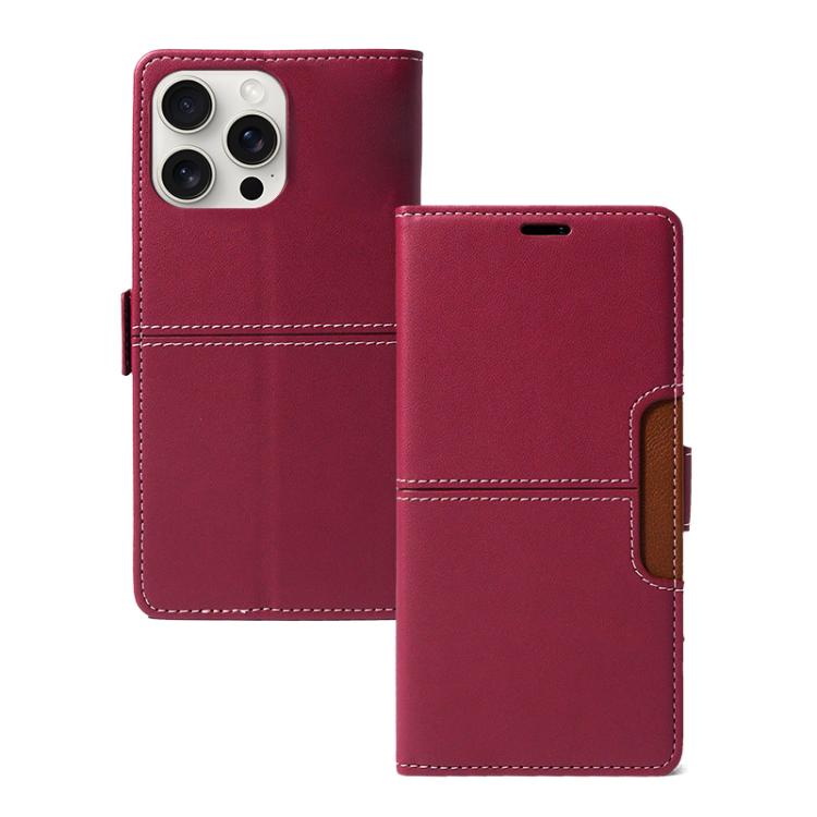 

For iPhone 15 Pro Magnetic Buckle Card Slot Leather Phone Case(Red)