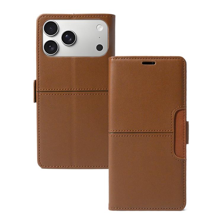 

For iPhone 17 Pro Max Magnetic Buckle Card Slot Leather Phone Case(Brown)